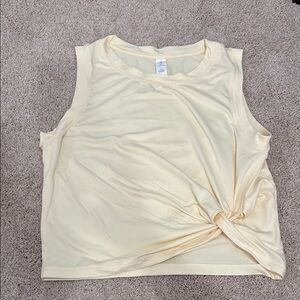 Butter Yellow Sleeveless Tie Front Tank Top